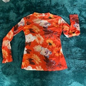 Sheer Floral Top Size Small